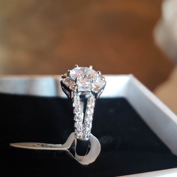 Ring 18kt white gold plated brass size 7 - Picture 7 of 14